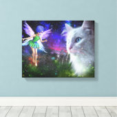 Fairy Encounters Cat Leinwanddruck (Insitu (Holzboden))