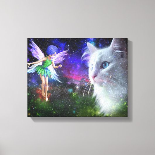 Fairy Encounters Cat Leinwanddruck (Vorderseite)