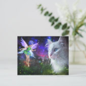 Fairy Encounters Cat Postkarte (Stehend Vorderseite)