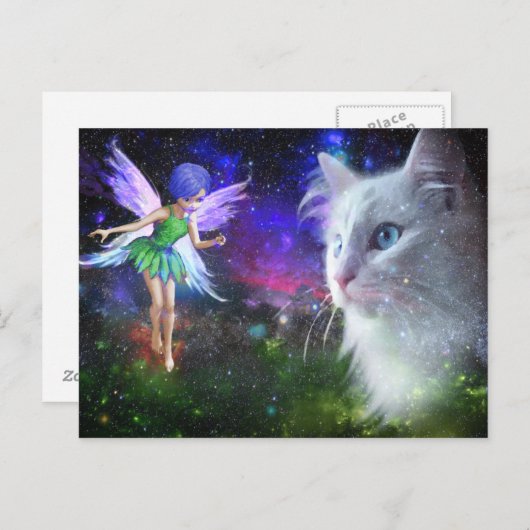 Fairy Encounters Cat Postkarte (Vorne/Hinten)