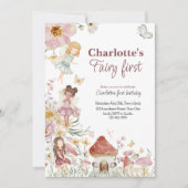 Fairy erste whimsical Birthday Einladung (Vorderseite)