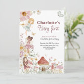 Fairy erste whimsical Birthday Einladung (Stehend Vorderseite)
