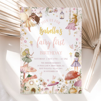 FAIRY ERSTER BIRTHDAY Fairy Garden Geburtstagspart Einladung