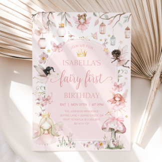 FAIRY ERSTER BIRTHDAY Fairy Garden Geburtstagspart Einladung