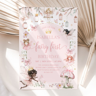 FAIRY ERSTER BIRTHDAY Fairy Garden Geburtstagspart Einladung