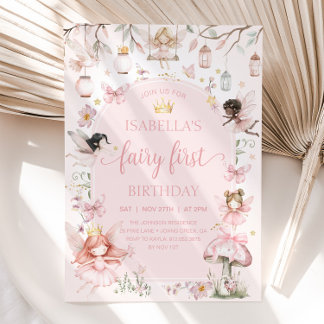 FAIRY ERSTER BIRTHDAY Fairy Garden Geburtstagspart Einladung