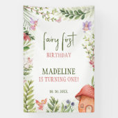 Fairy erster Geburtstag Hintergrund verzauberter W Banner (Vertikal)