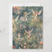 Fairy Erster Geburtstag verzauberter Wald Einladung (Rückseite)