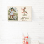 Fairy Erstes Personalisiertes Foto Rosa 1. Geburts Banner (InSitu)