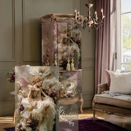 Fairy Ethereal Floral Dusty Plum Eggshell Beige Seidenpapier