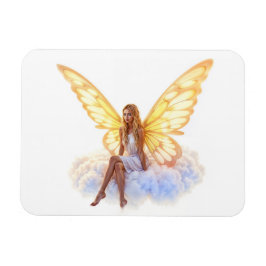 Fairy Fantasy blonde Girl Cloud sitzt magisch Magnet