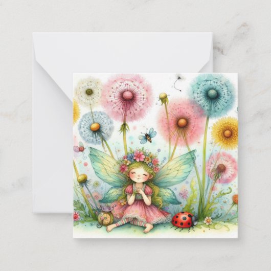 Fairy Fantasy Note Card Mitteilungskarte (Vorderseite)