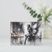Fairy Fantasy regnerische Nachtstraßen träumen Wel Postkarte (Stehend Vorderseite)