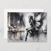 Fairy Fantasy regnerische Nachtstraßen träumen Wel Postkarte (Vorne/Hinten)