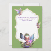 Fairy Fantasy whimsical pixie Prinzessin grün mädc Einladung (Rückseite)