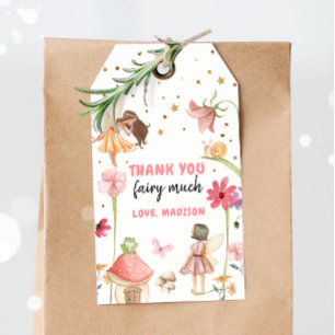 Fairy Favor Tags Verzauberter Wald Mädchen Geburts Geschenkanhänger