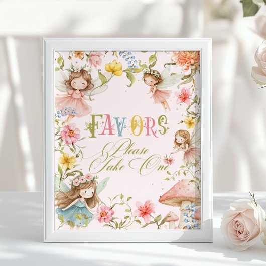 Fairy Favors Enchanted Garden Bright Brithday Poster