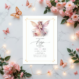 Fairy First 1. Geburtstag Party Einladung