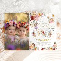 Fairy First 1. Geburtstag Twin Girls Blumengarten