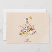 Fairy First 1. Geburtstag Twin Girls Blumengarten Einladung (Rückseite)