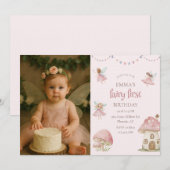 Fairy First 1st Birthday Enchanted Magical Photo Einladung (Vorne/Hinten)