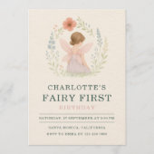 Fairy First 1st Birthday Party Einladung (Vorderseite)