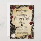 Fairy First Birthday Alice im Wunderland Einladung (Vorderseite)