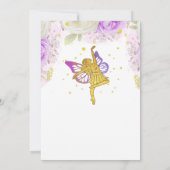 Fairy First Birthday Blume Aquarellfarben-Pilz Einladung (Rückseite)