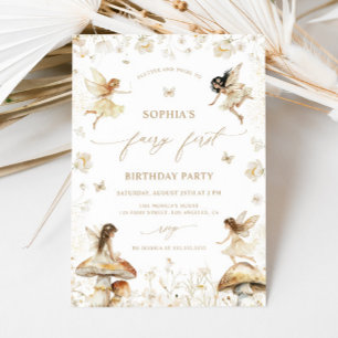 Fairy First Birthday Boho Einladung