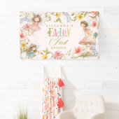 Fairy First Birthday Colorful Enchanted Garden Banner (Insitu)