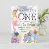 Fairy First Birthday Einladung (Stehend Vorderseite)
