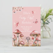 Fairy First Birthday Einladung (Stehend Vorderseite)