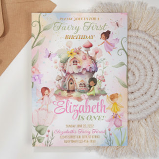 Fairy First Birthday Einladung