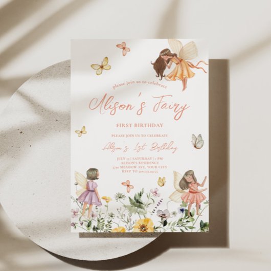 Fairy First Birthday Einladung