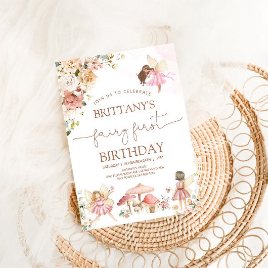 Fairy First Birthday Einladung