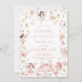 Fairy First Birthday Einladung (Vorderseite)