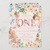 Fairy First Birthday Einladung (Vorne/Hinten)