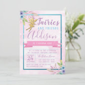 Fairy First Birthday Einladung (Stehend Vorderseite)