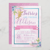 Fairy First Birthday Einladung (Vorne/Hinten)