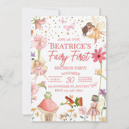 Fairy First Birthday Einladung