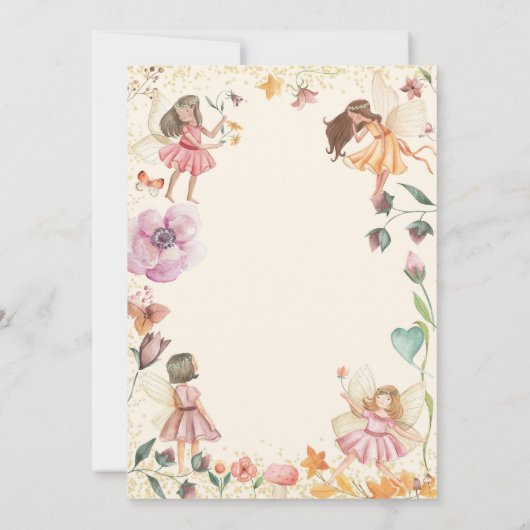 Fairy First Birthday Einladung Fairy Einladung (Rückseite)
