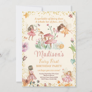 Fairy First Birthday Einladung Fairy Einladung
