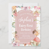 Fairy First Birthday Einladung Fairy Einladung (Vorderseite)