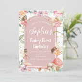 Fairy First Birthday Einladung Fairy Einladung (Stehend Vorderseite)