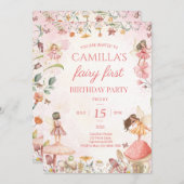 Fairy First Birthday Einladung Fairy Einladung (Vorne/Hinten)