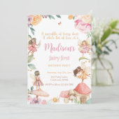 Fairy First Birthday Einladung Fairy Einladung (Stehend Vorderseite)