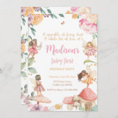 Fairy First Birthday Einladung Fairy Einladung (Vorne/Hinten)