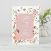 Fairy First Birthday Einladung Fairy Einladung (Stehend Vorderseite)