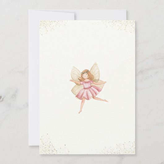 Fairy First Birthday Einladung Fairy Einladung (Rückseite)