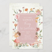 Fairy First Birthday Einladung Fairy Einladung (Vorne/Hinten)